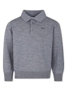 Fay Kids рубашка поло с вышитым логотипом, серый