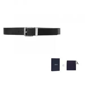 DIOR Ремень с логотипом и пряжкой, Black