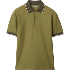 Хлопковая поло Burberry, зеленый