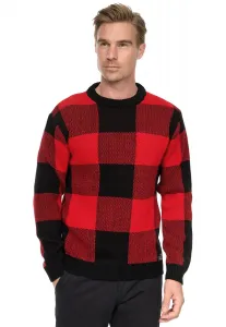 Вязаный свитер Rusty Neal с клетчатым узором, красный