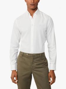 Хлопковая рубашка Brompton с приталенным кроем и пуговицами на воротнике Hackett London, White