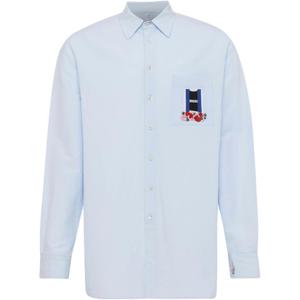 Рубашка с вышивкой JW Anderson, светло-голубой
