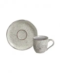 Набор кофейных чашек и блюдец из керамики, сервиз на 6 персон Porto Brasil, pistache