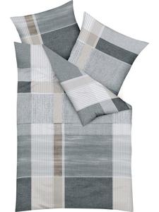 Тонкое фланелевое постельное белье серого цвета kaeppel, 135x200 см (80x80 см)