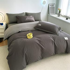 Antarctic Комплект постельного белья из 5 предметов для одного человека, 100% хлопок, цвет темно-серый + светло-серый, одеяло 2 кг