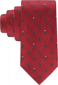 Мужской праздничный галстук Tommy Hilfiger - стильный галстук для Рождества, работы и особых случаев, Red