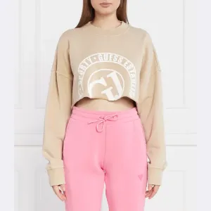 Стираная толстовка укороченного кроя Guess, бежевый