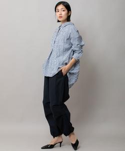 Рубашка-пуловер из сукна и полосатой ткани