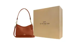 COACH Лорел Смуз Грейн Кожаная поясная сумка через плечо маленькая женская коричневая