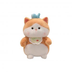 Милый котенок рыболов с нагрудником плюшевая кукла 25см/35см/45см высота KUKADI