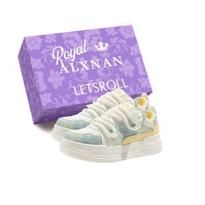 Низкие кроссовки для скейтбординга, женская коробка Alxnan, Misty Blue+Box