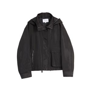 Короткое пальто женское с капюшоном Moderate ELLE, черный