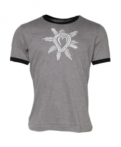 Роскошная футболка с круглым вырезом в виде священного сердца Dolce & Gabbana, серый