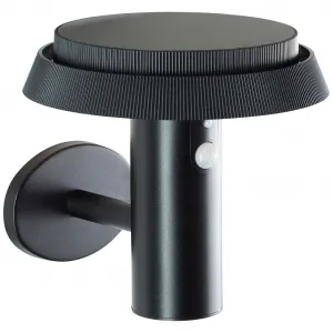 Блестящий уличный настенный светильник с LED Alvero, 1 шт., теплый белый, солнечный, 21 см, 500 лм, 3000 К, металл, черный Brilliant, черный