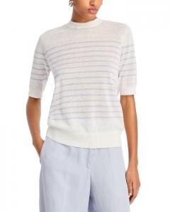 Полосатый свитер с короткими рукавами Fabiana Filippi, белый