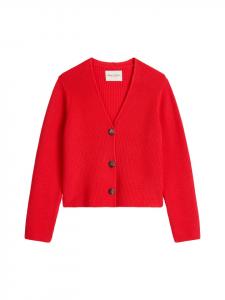Marc O'Polo Кардиган с V-образным вырезом, свободного кроя, ярко-красного цвета
