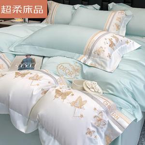 LUOLAI HOME Комплект постельного белья, 150 см, 4 предмета, цвет матча-зеленый