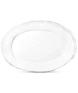 VIETRI Небольшое овальное блюдо белого цвета из коллекции Lastra