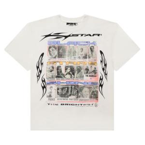 Футболка Hellstar Black Stars T-Shirt 'White', белый