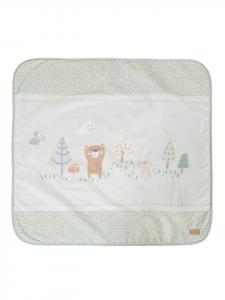 Roba Детское одеяло «Лесные друзья» - хлопок и флис - пастельно-зеленый цвет