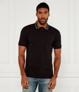 Поло с воротником ящерицы regular fit Versace Jeans Couture, черный