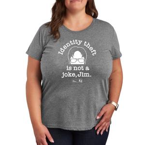 Детская футболка больших размеров с изображением The Office Identity Theft Licensed Character, светло-серый