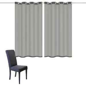 ИДЕИ ДЛЯ ДОМАШНЕЙ ЖИЗНИ Штора «DOLLY», (2 шт.), прозрачная Home Wohnideen, серый