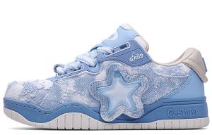 Кроссовки для скейтбординга Unisex Q-AND с противоскользящей амортизацией, устойчивостью к истиранию, дышащие, увеличивающие рост, низкие, кремово-абрикосовый жёлтый/аква синий