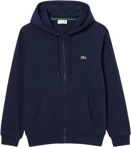 Lacoste мужская худи на молнии из неворсового флиса, Navy Blue