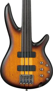 Бас-гитара Ibanez SRF700 Bass Workshop, 4-струнная, без ладов, гриф из дерева панга-панга с окантовкой, коричнево-янтарная матовая отделка