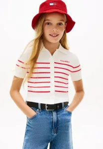 Кардиган-Поло с коротким рукавом и вышивкой логотипа. Tommy Hilfiger, Red/White