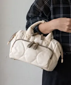 Стеганая мини-сумка через плечо для женщин, двусторонняя, водоотталкивающий нейлон, застежка Aroco, цвет Off White