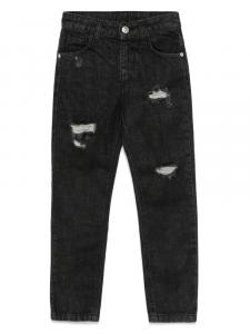 Джинсы прямого кроя John Richmond Junior с потертостями, черный