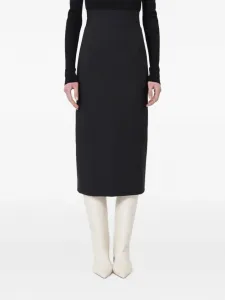 Миди-юбка с разрезом и эластичным поясом Sportmax, черный