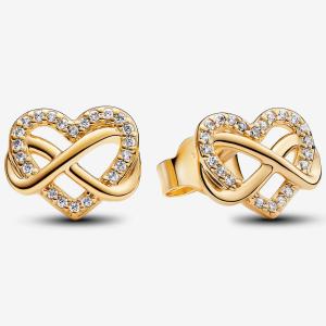 Серьги Pandora Sparkling Infinity Heart, золото