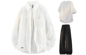 Комплект рубашка Matching Set Unisex WARRIOR, синий+белый+черный[free diy badge]