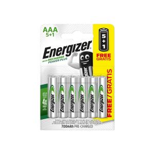 Батарейки Energizer NiMH 5+1 AAA/HR3 700 мАч, серебряный