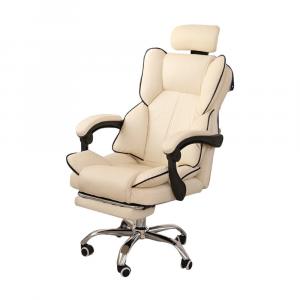 Игровое кресло Insdea HDA022, сталь, с подставкой для ног, белый/черный