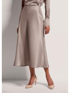 MADELEINE Атласная юбка миди сиреневого цвета для элегантных случаев