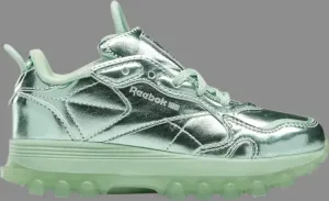 Кроссовки cardi b x classic leather little kid 'semi pixel mint' Reebok, зеленый