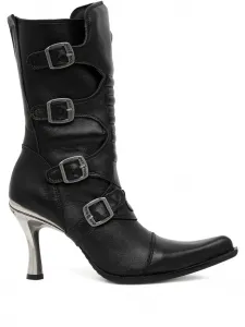 Ботильоны с заостренным носком и пряжкой NEW ROCK, черный