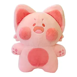 Плюшевая кукла милый котенок с бантиком 50см/70см/90см/120см JIZHUAN, розовый