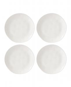 Набор из 4 однотонных обеденных тарелок Bay Colors Lenox, белый