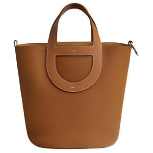 HERMES Сумка-ведро из телячьей кожи с плетением корзина и ремешком