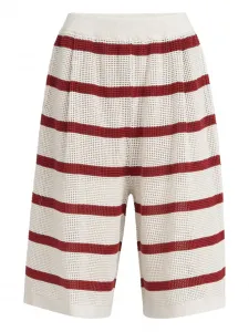 Полосатые шорты-бермуды Brunello Cucinelli, бежевый