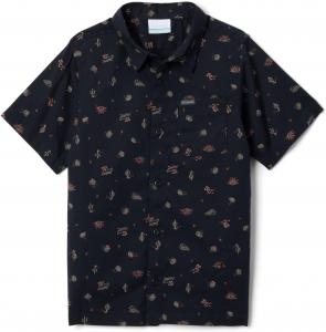 Columbia Boys Rapid Rivers Printed Short Sleeve Shirt, Black Deserted