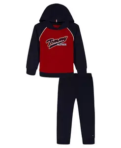 Мальчиковый комплект для малышей 2T-4T из флиса: худи и джоггеры Tommy Hilfiger, синий