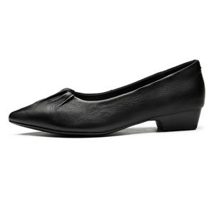 AOKANG Женские повседневные туфли на один каблук черные, цвет Black