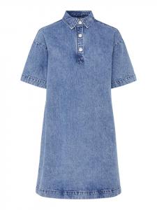 Платье до колена Pieces, Средне-синий деним