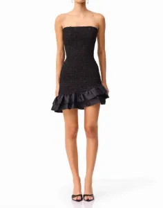 Асимметричное мини-платье Paloma черного цвета Elliatt